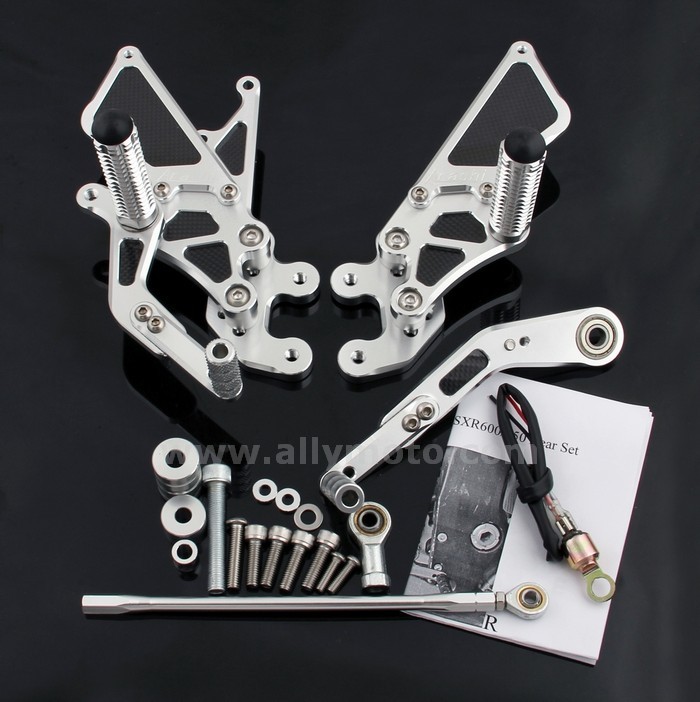 74 Rearset Footpegs Suzuki Gsxr 600 750 2006-2009 Silver@2